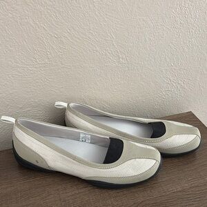 Women's Lands' End Terrain Ballet Rubber Sole Slip On Shoes 9 Field Khaki